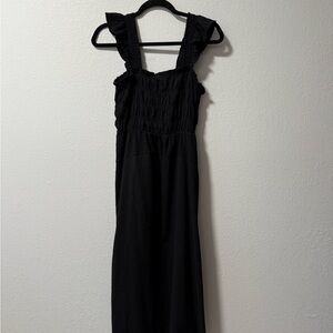 Black Ruffled Sleeveless Dress